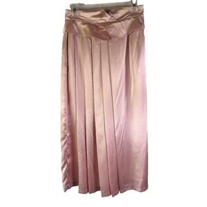 Rue de Calais Midi Skirt Light Pink Satin‎ Pleated Size 10